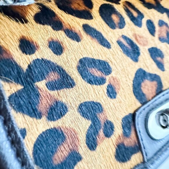 Banana Republic Animal Print Cow skin Little Crossbody Bag on Chain - Picture 3 of 7